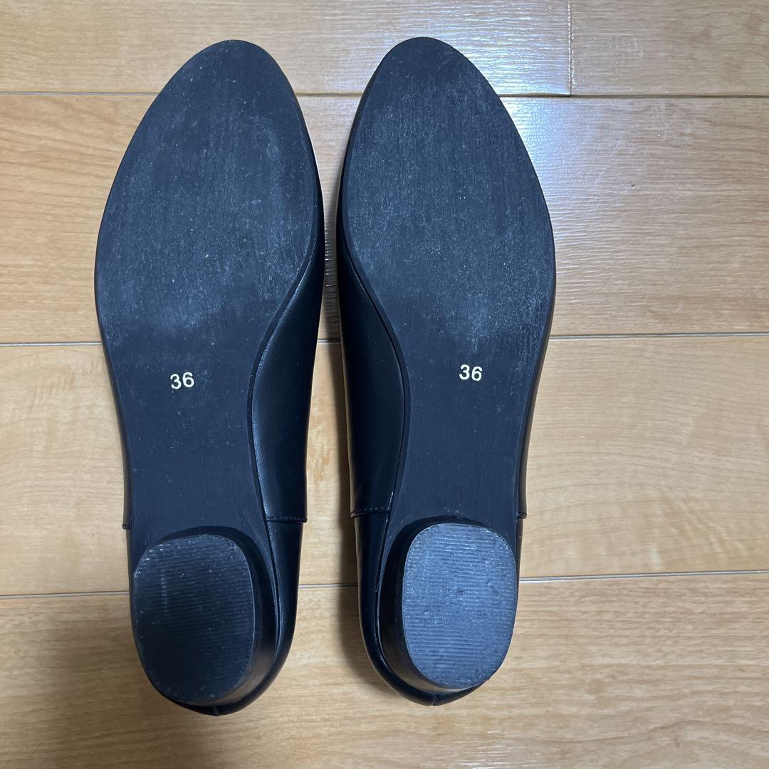本革ソフトレザーVカットバブーシュ　ほぼ新品