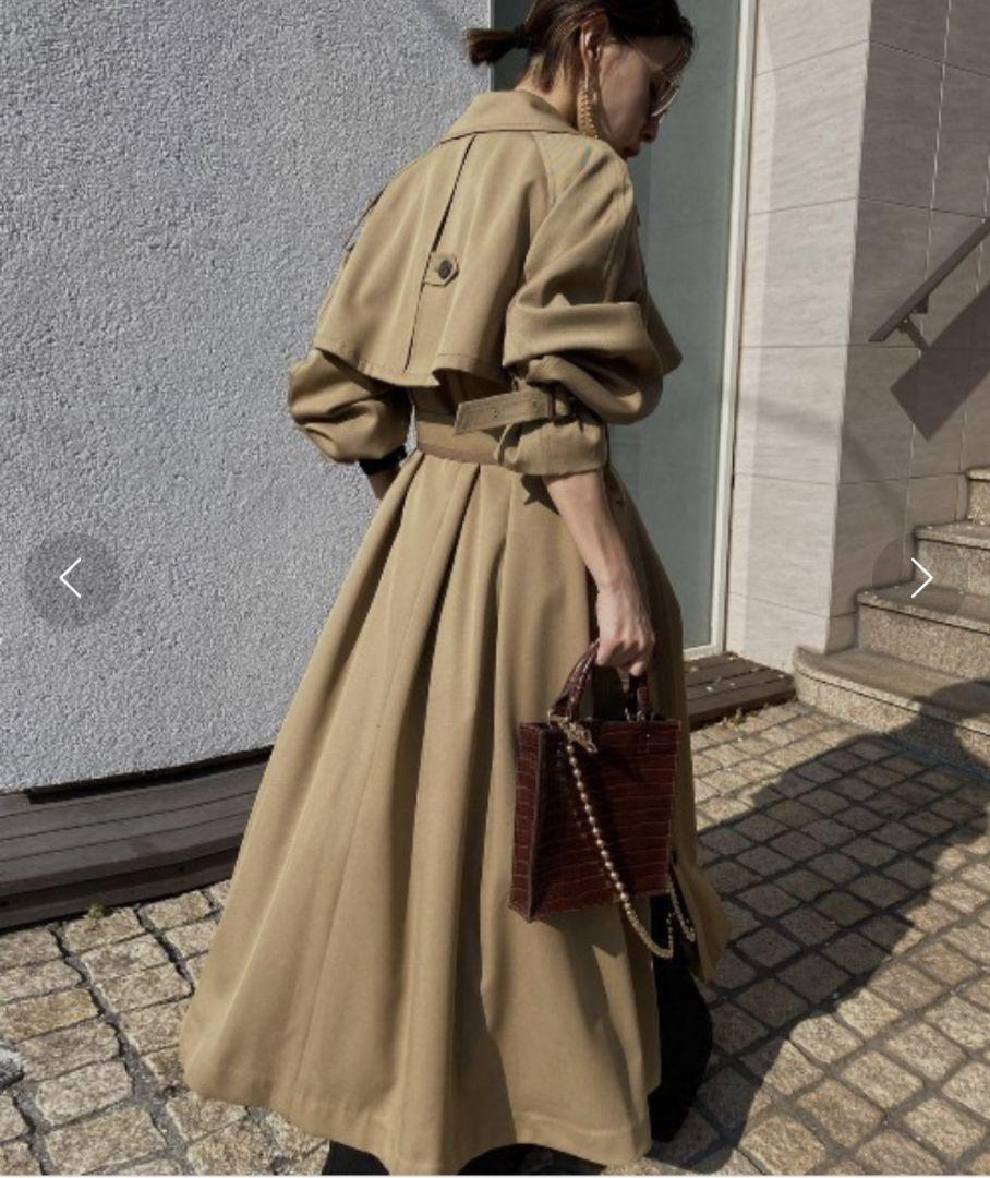 Ameri　MINIMAL FLARE LONG TRENCH COAT