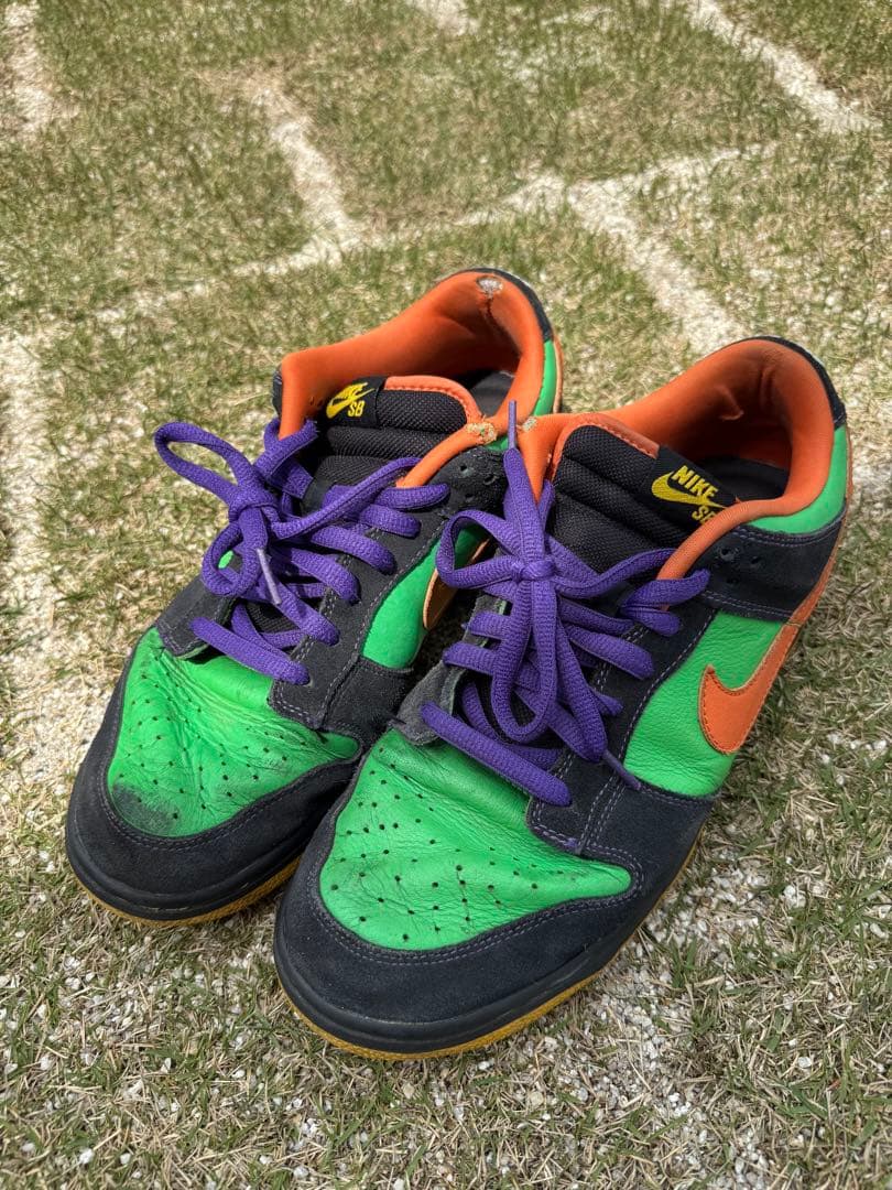Nike ダンク スニーカー グリーン/オレンジ