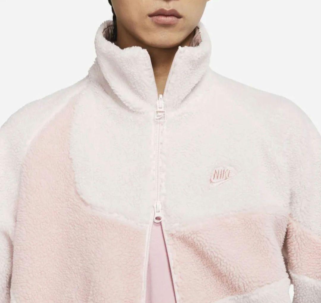 XXLナエキNIKEボアフリースジャケット色薄ピンク
