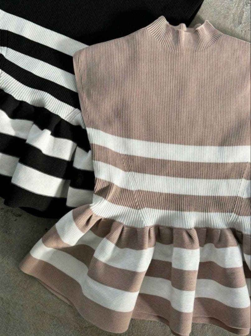 sheller シェリエ ニットペプラム トップス カットソーペプラム ベージュ