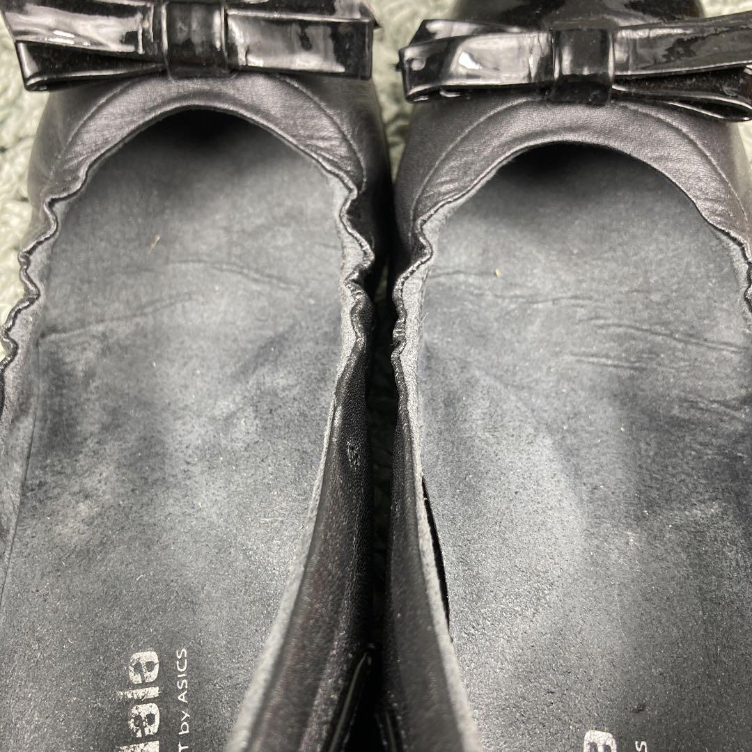極美品 アシックス Walking ペダラ エナメル　リボン シャーリング