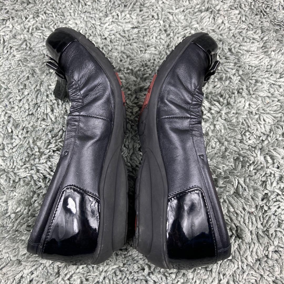 極美品 アシックス Walking ペダラ エナメル　リボン シャーリング