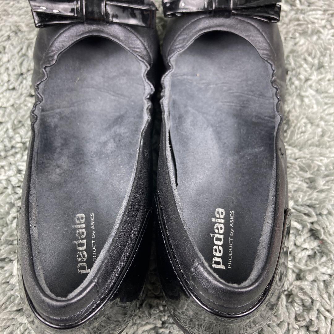極美品 アシックス Walking ペダラ エナメル　リボン シャーリング