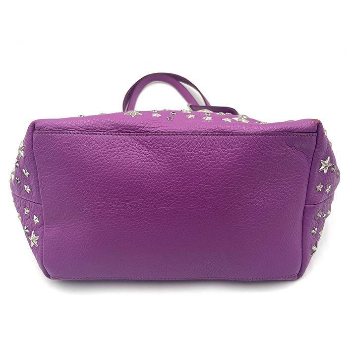 ジミーチュウ JIMMY CHOO トートバッグ 星スタッズ サシャS 紫 ジミーチュウ JIMMY CHOO トートバッグ 星スタッズ サシャS 紫