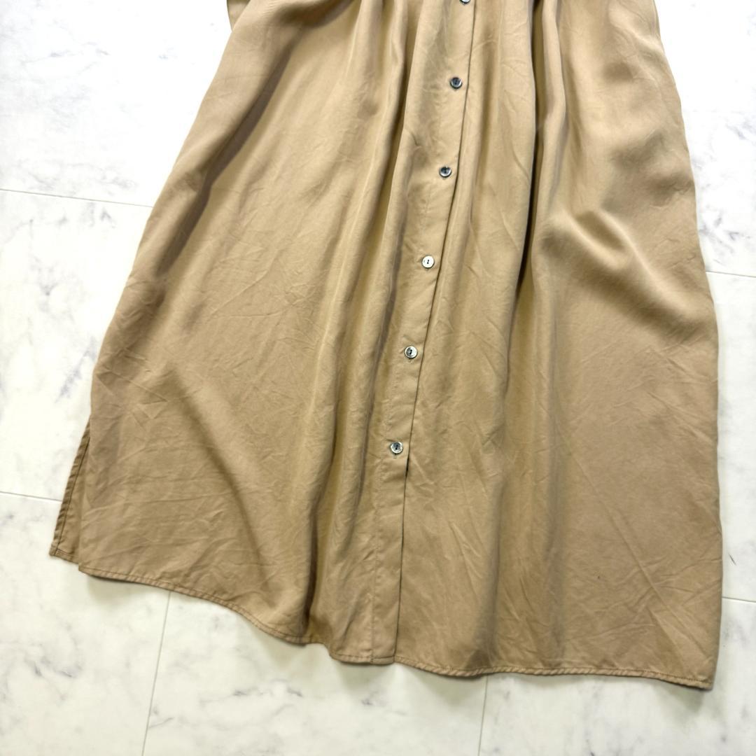 完売 美品 23区 フィブリルツイル ギャザー ワンピース 38 前後着用可能