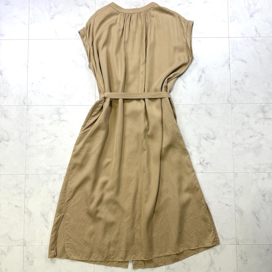 完売 美品 23区 フィブリルツイル ギャザー ワンピース 38 前後着用可能