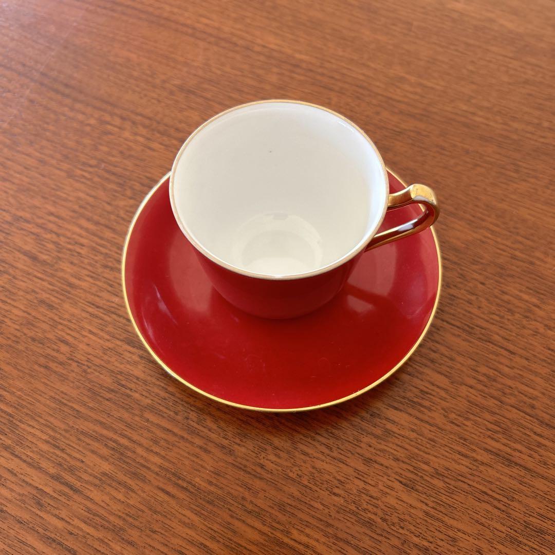 大倉陶園、漆蒔、色蒔のカップとソーサーセット