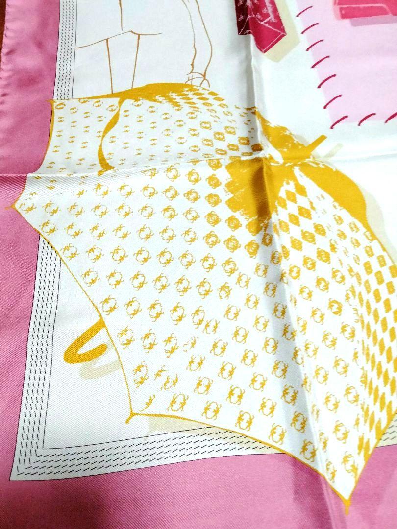 美品】ロエベ シルクスカーフ 大判 ピンクイタリア製 - メルカリ