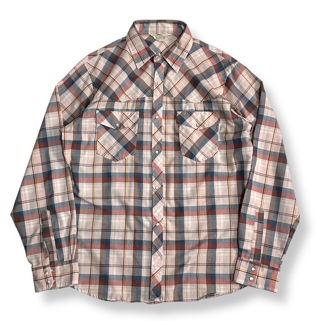 希少【DAVID HUNTER】80s~ チェック ビンテージウエスタンシャツ