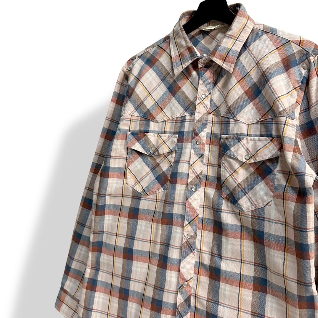 希少【DAVID HUNTER】80s~ チェック ビンテージウエスタンシャツ