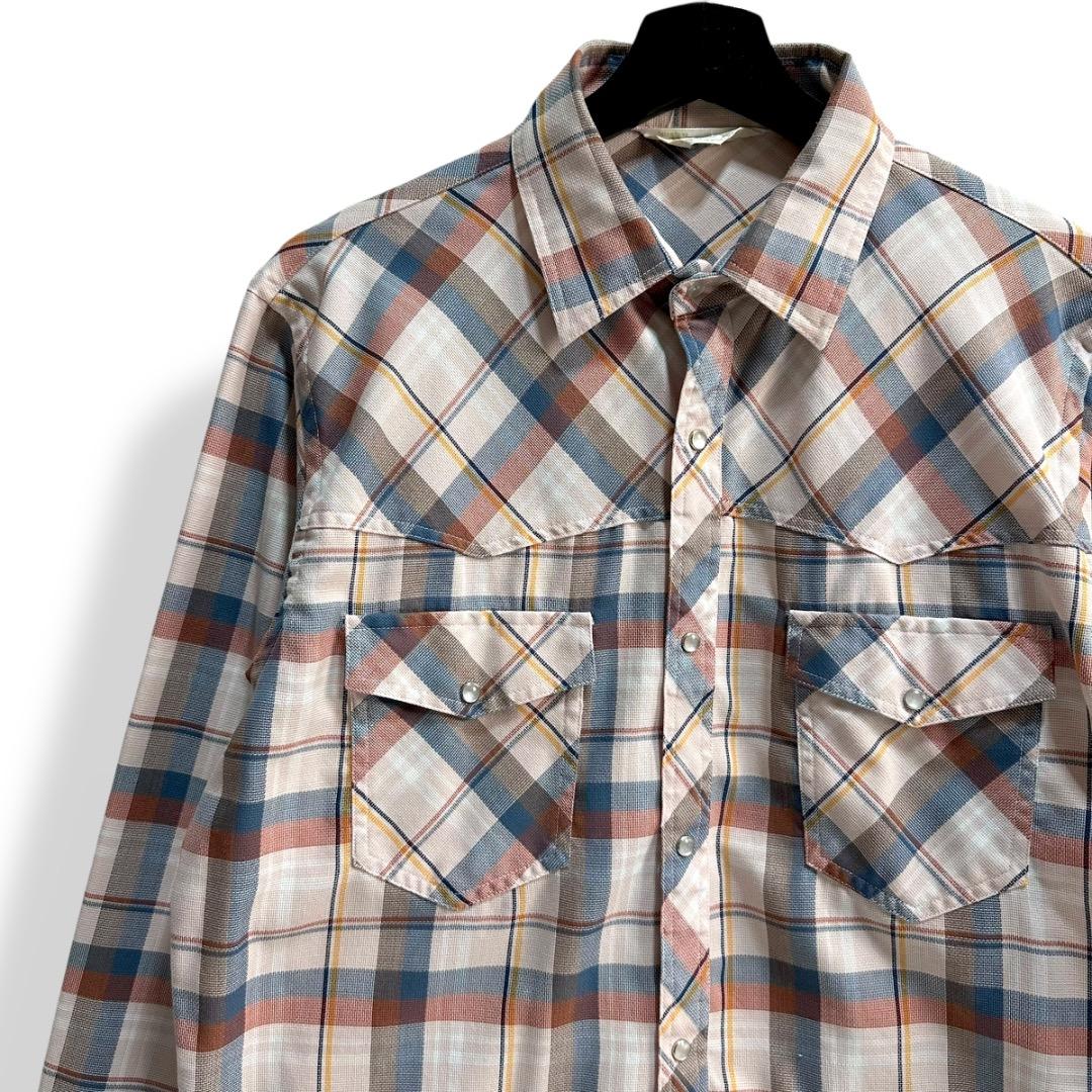 希少【DAVID HUNTER】80s~ チェック ビンテージウエスタンシャツ