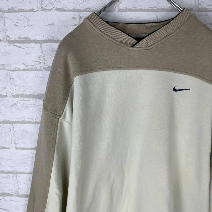 消費税無し NIKE ナイキ スウェット 90s ベージュ ホワイト バイカラー