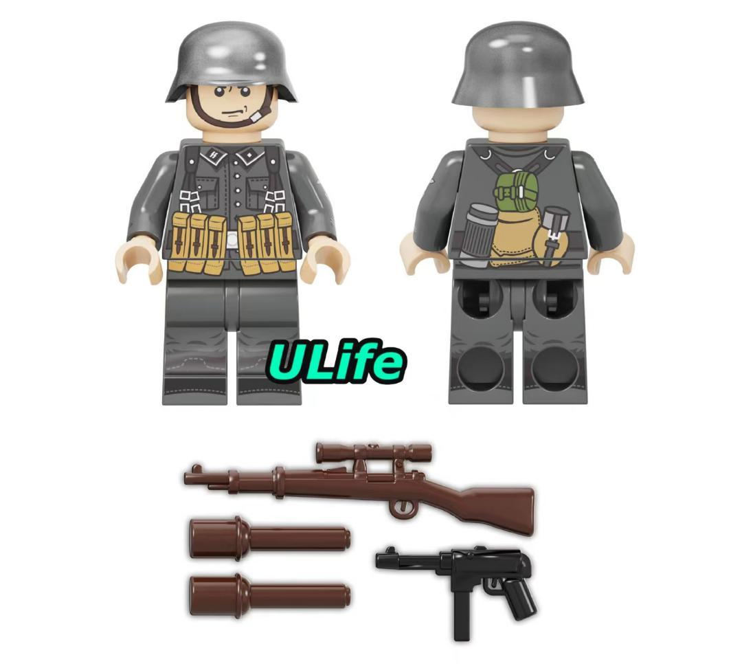 WW2ドイツ軍全面印刷11体セットミリタリー武器付きレゴ互換ミニフィグ 超人気高品質 WW2ドイツ軍全面印刷11体セットミリタリー武器付きレゴ互換ミニフィグ 超人気高品質