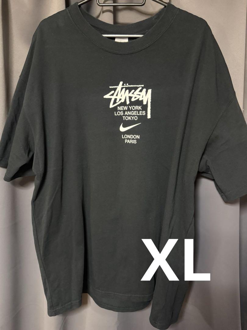 ナイキ ステューシー コラボ Tシャツ XL センターロゴ ブラック