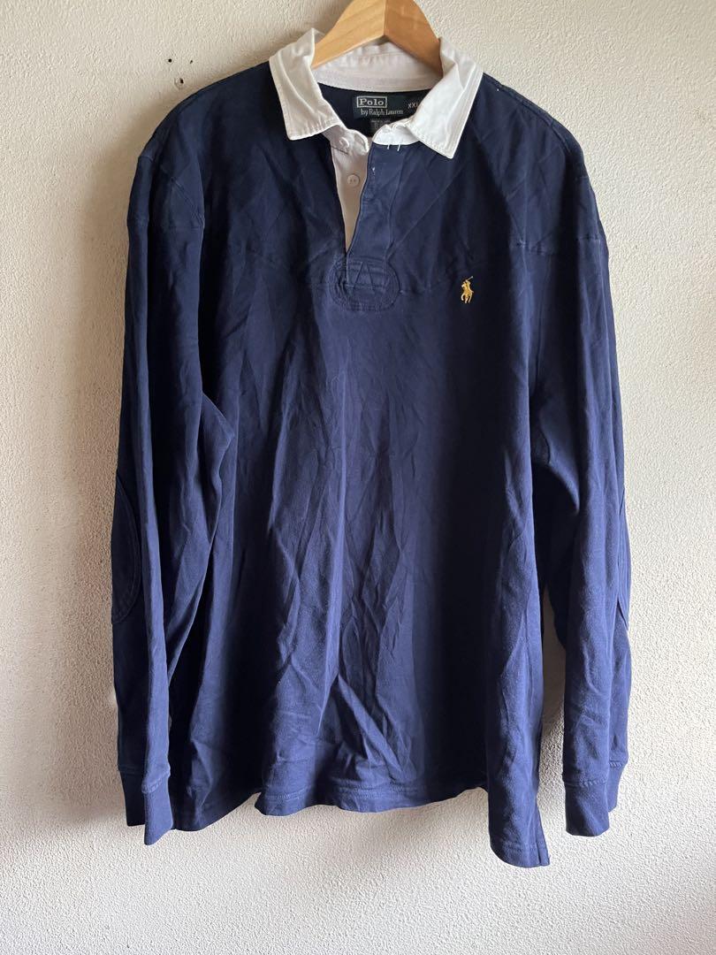 90s ラルフローレン　長袖　ポロシャツ　XXL ネイビー　グッドレギュラー　紺