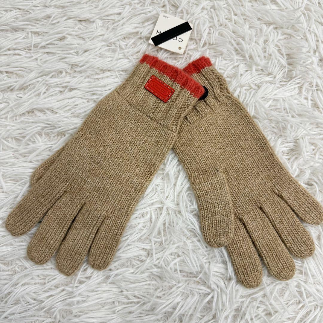 【35％OFF】 マフラー 未使用保管品】COACH 手袋 小物 オレンジ キャメル セット 小物