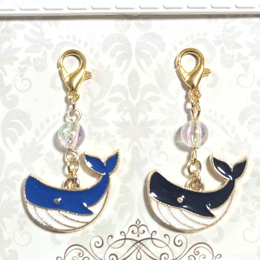 クジラのマスクチャーム】ハンドメイド ビーズ 夏ピアス