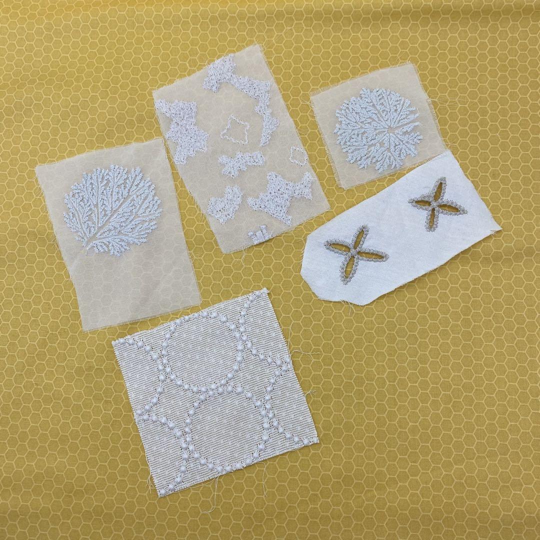 ミナペルホネン、刺繍生地、ハギレ、ホワイト系 - メルカリ