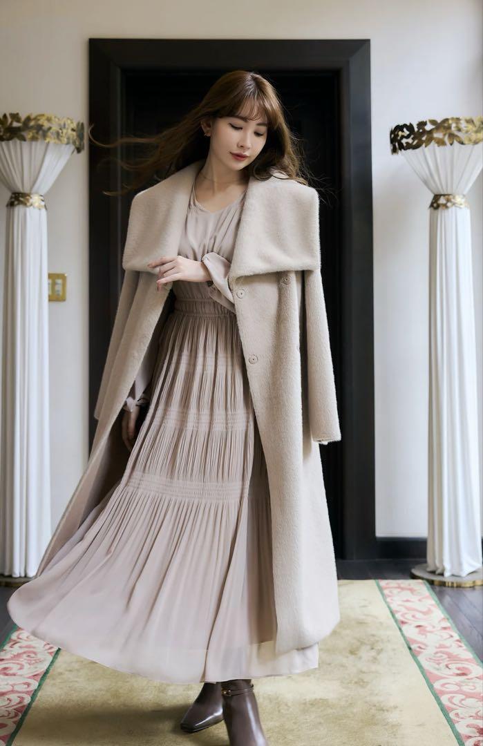 Her lip to ベージュ ロングコート　Grace Wrap Coat