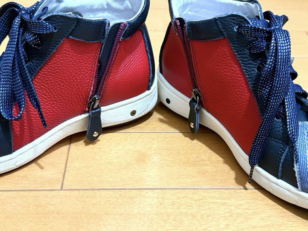 エスタシオン　ワンちゃんハイカットスニーカーデニムssサイズ　22.5cm程度 エスタシオン ワンちゃんハイカットスニーカーデニムssサイズ