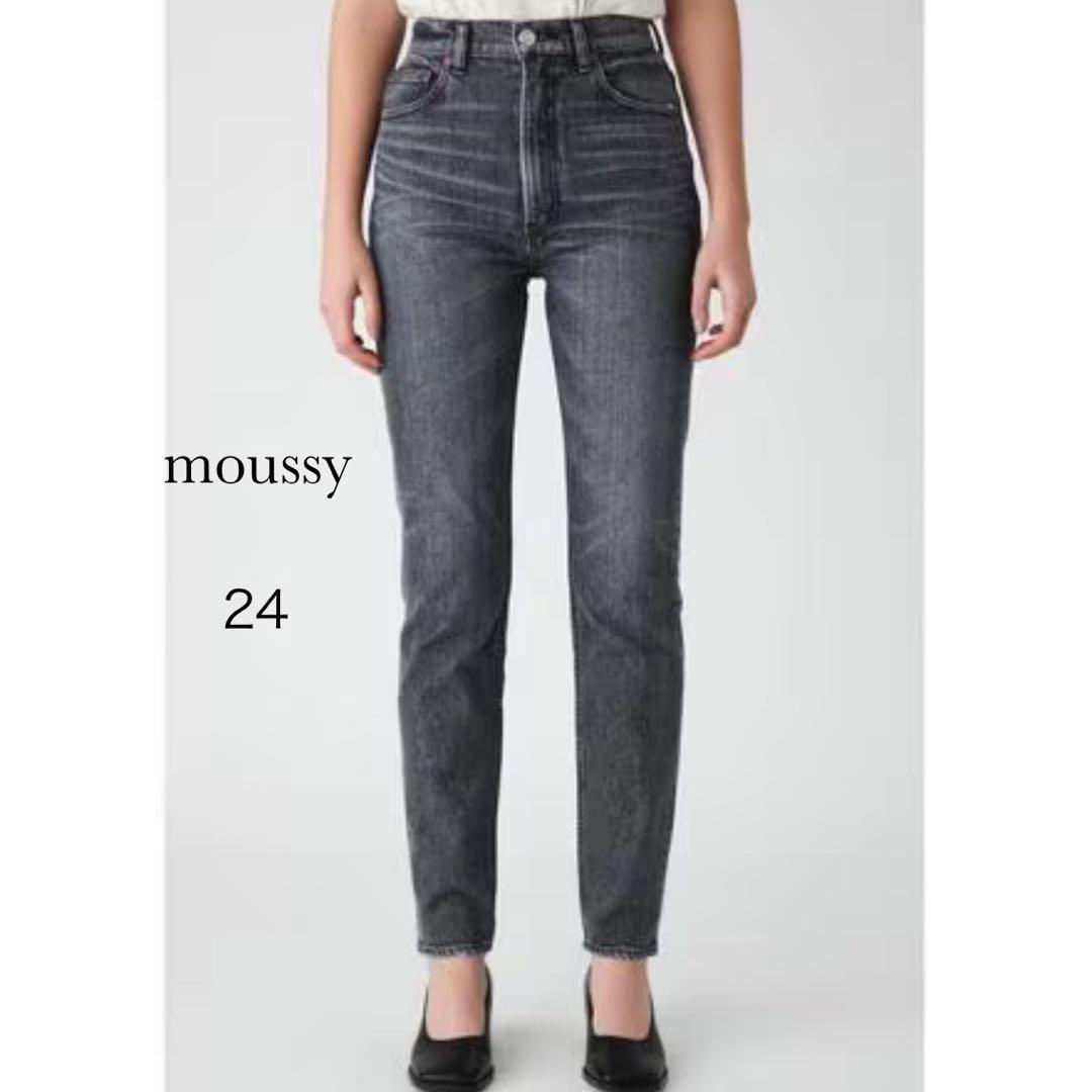 moussy ストレートスリムデニムパンツ 24 ブラック