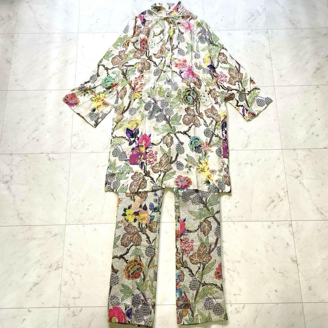 エトロ ETRO イタリア製 希少 セットアップ シルク混 ジャガードパンツ