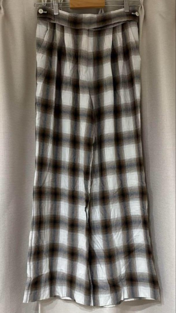 PHEENY レーヨン チェック パンツ ブラウン 2 PHEENY（フィーニー）オンブレチェックシリーズ - SOUTH STORE