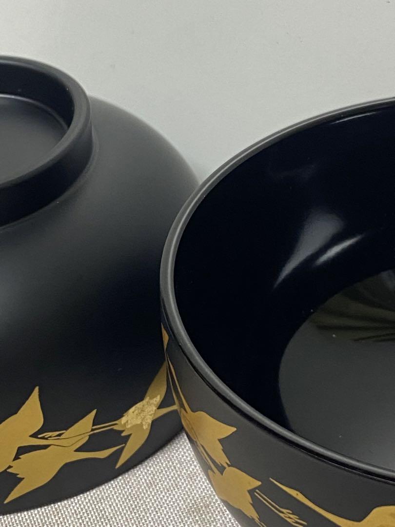 美品 漆器 金鶴 汁椀 吸物椀 煮物椀 多用椀 2客セット - メルカリ