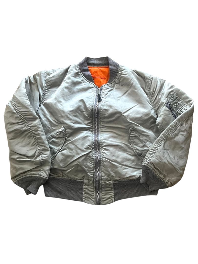 ▪️vintage us製ALPHAアルファMA-1 フライトLサイズ シルバー
