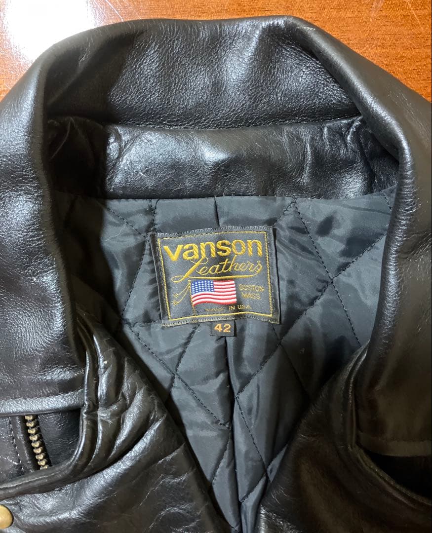 VANSON (オールドバンソン) ダブルライダースジャケット42 ブラック