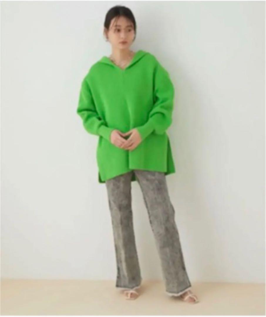 【美品】★ ADAM ET ROPE´ FEMME セーラーカラー畦ニット