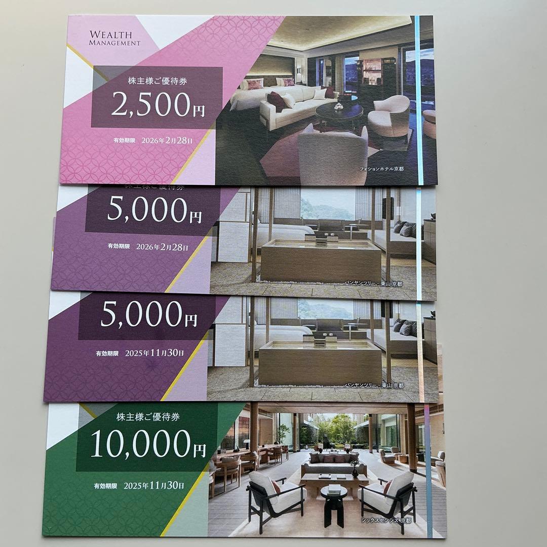 ウエルスマネジメント 株主優待券 22,500円分