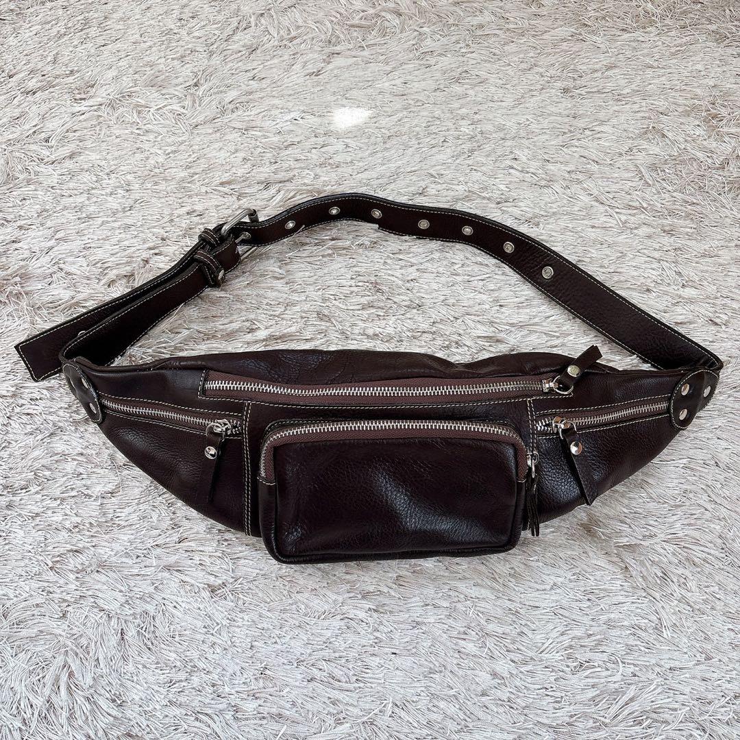 極美品 DAYSART デイズアート 本革 ボディバッグ ダークブラウン