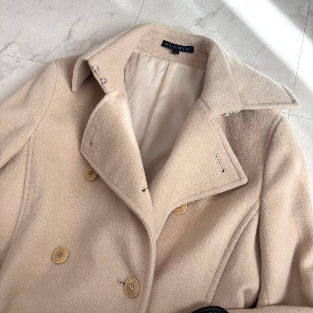 theory セオリー カシミヤ アンゴラ混 ダブルブレスト ロングコート 4 theory セオリー カシミヤ アンゴラ混 ダブルブレスト ロングコート 4