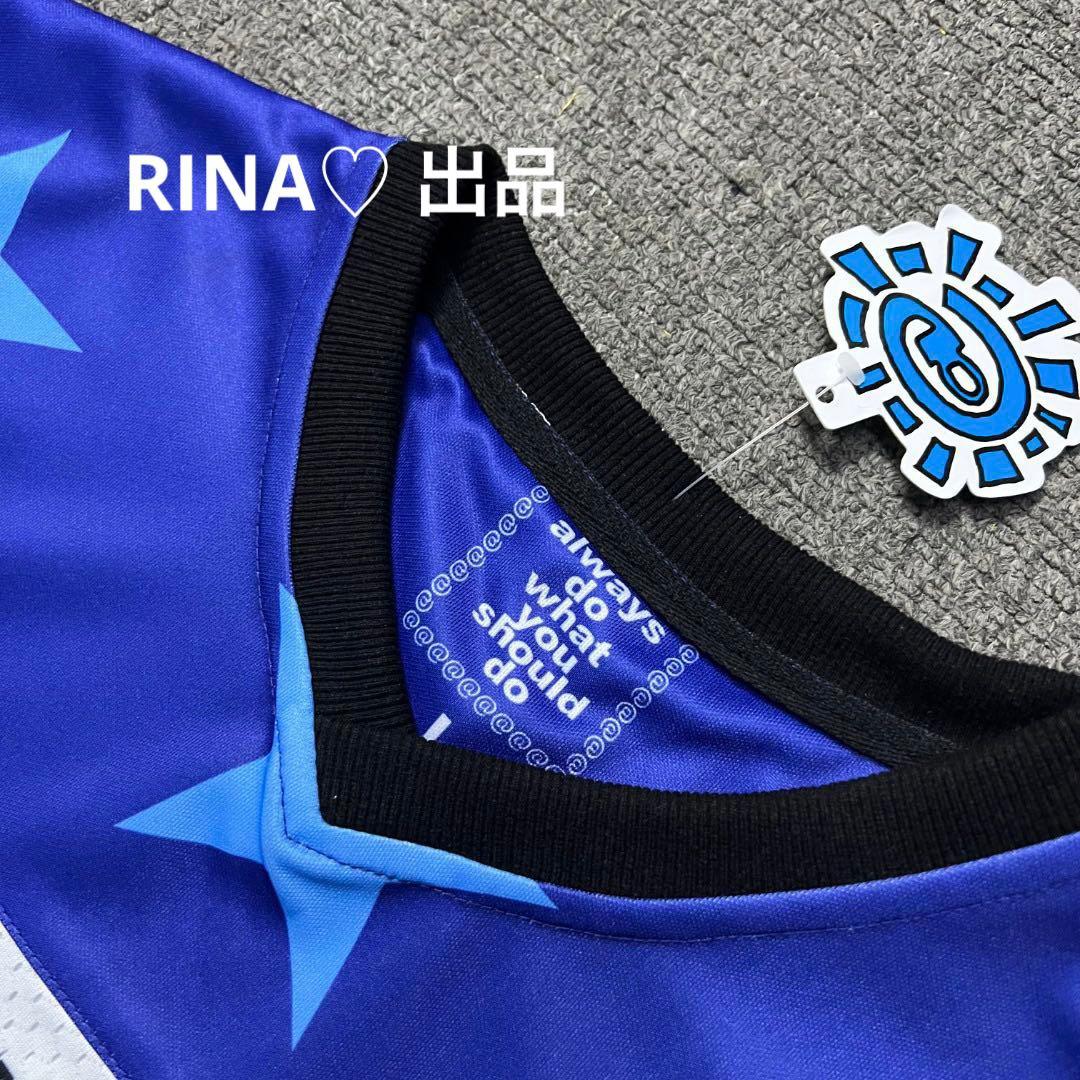 always 星柄ポロシャツ ホワイト/ブルー