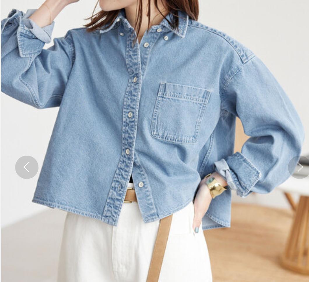 美品★スローブイエナ 24SS LE DENIM クロップド シャツ