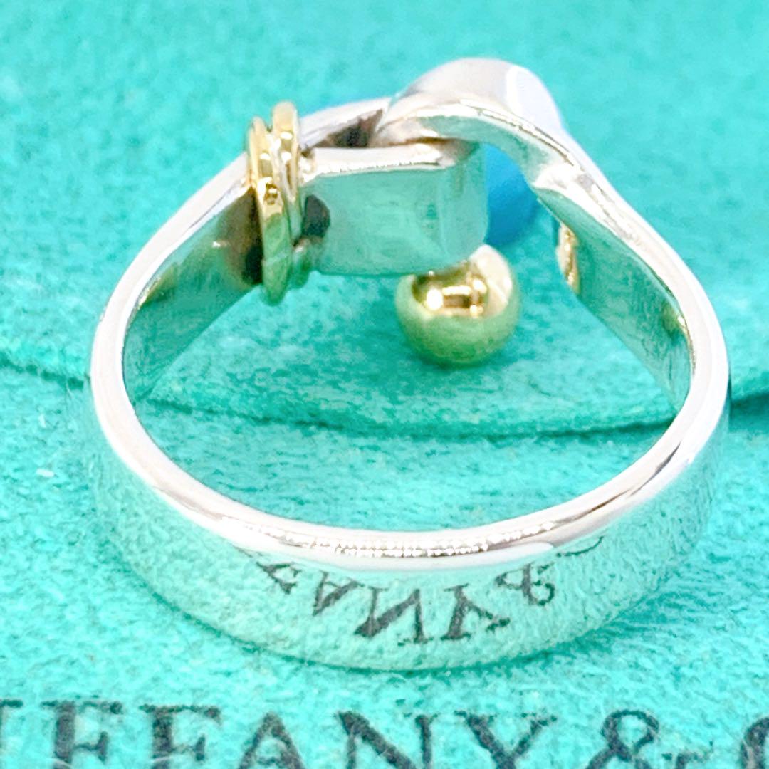 美品 ティファニー フック & アイ リング 約8号 シルバー925 k18 TIFFANY&Co. ティファニー フック＆アイ リング・指輪 シルバー