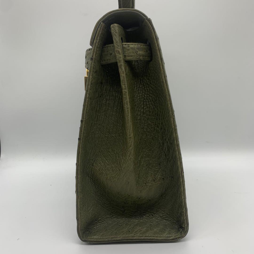 美品✨RODANIA ハンドバッグ グリーン オーストリッチ エキゾチック