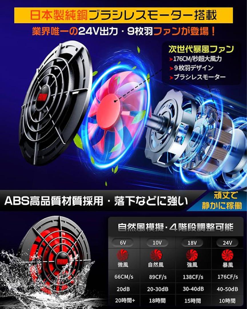 空調服 ファン付き 作業着 冷却ベスト 24Ｖ Ｌサイズ ホワイト 美品