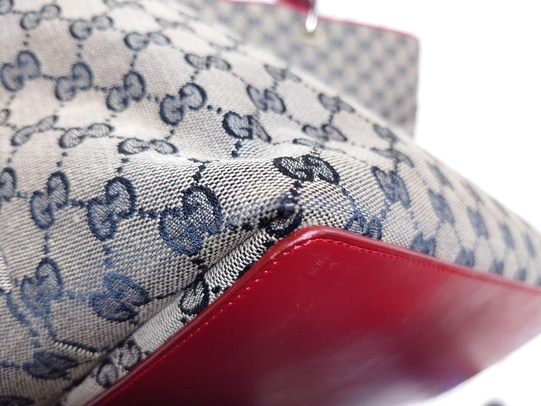 GUCCI グッチ GGキャンバス トートバッグ ベージュ　赤　美品
