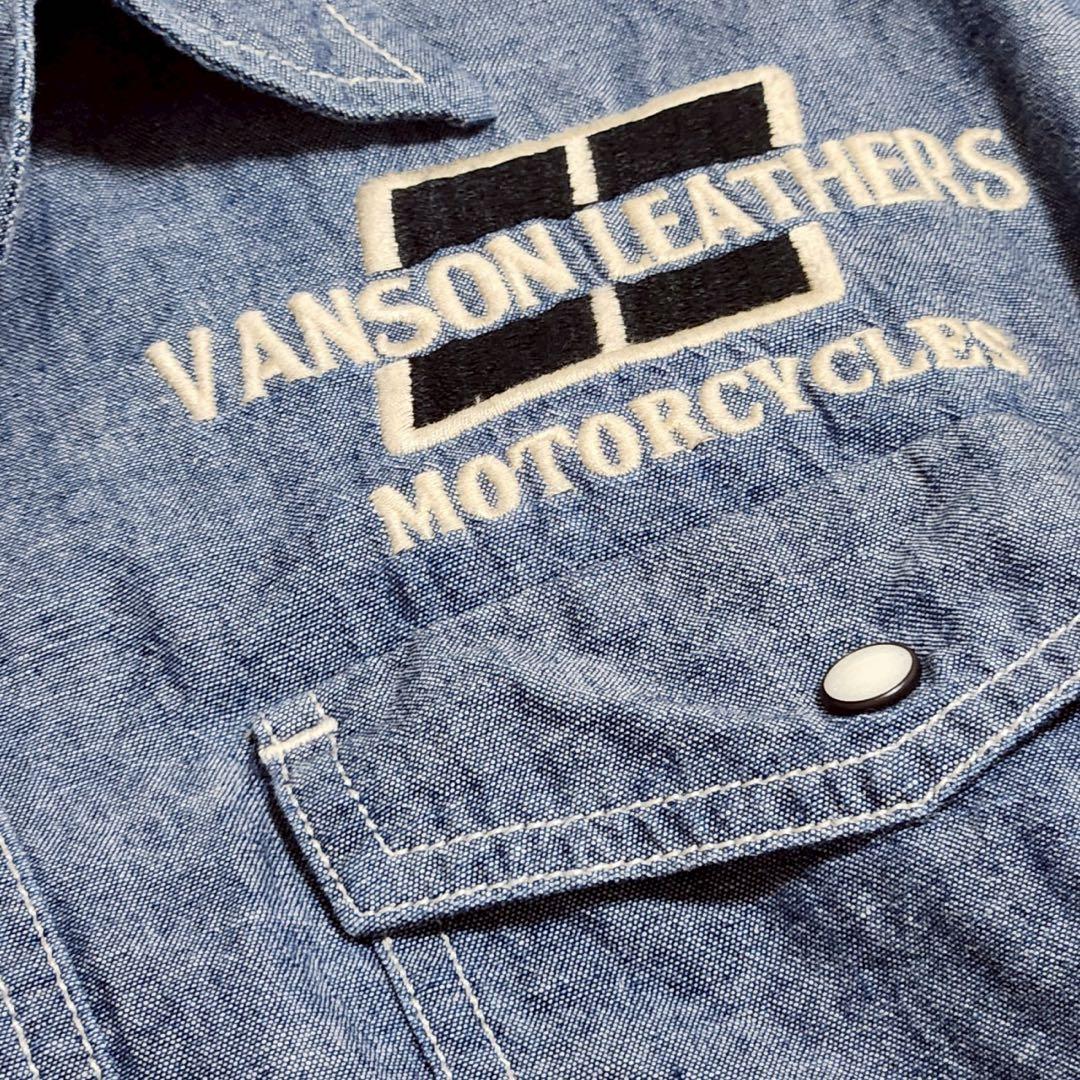 VANSON デニムシャツ トムとジェリー ウエスタン 刺繍 XL VANSON デニムシャツ トムとジェリー ウエスタン 刺繍 XL