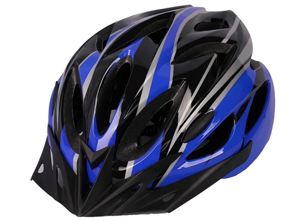 ブルー ブラック L 自転車 ヘルメット 軽量 通気 高剛性 流線型 調整可能