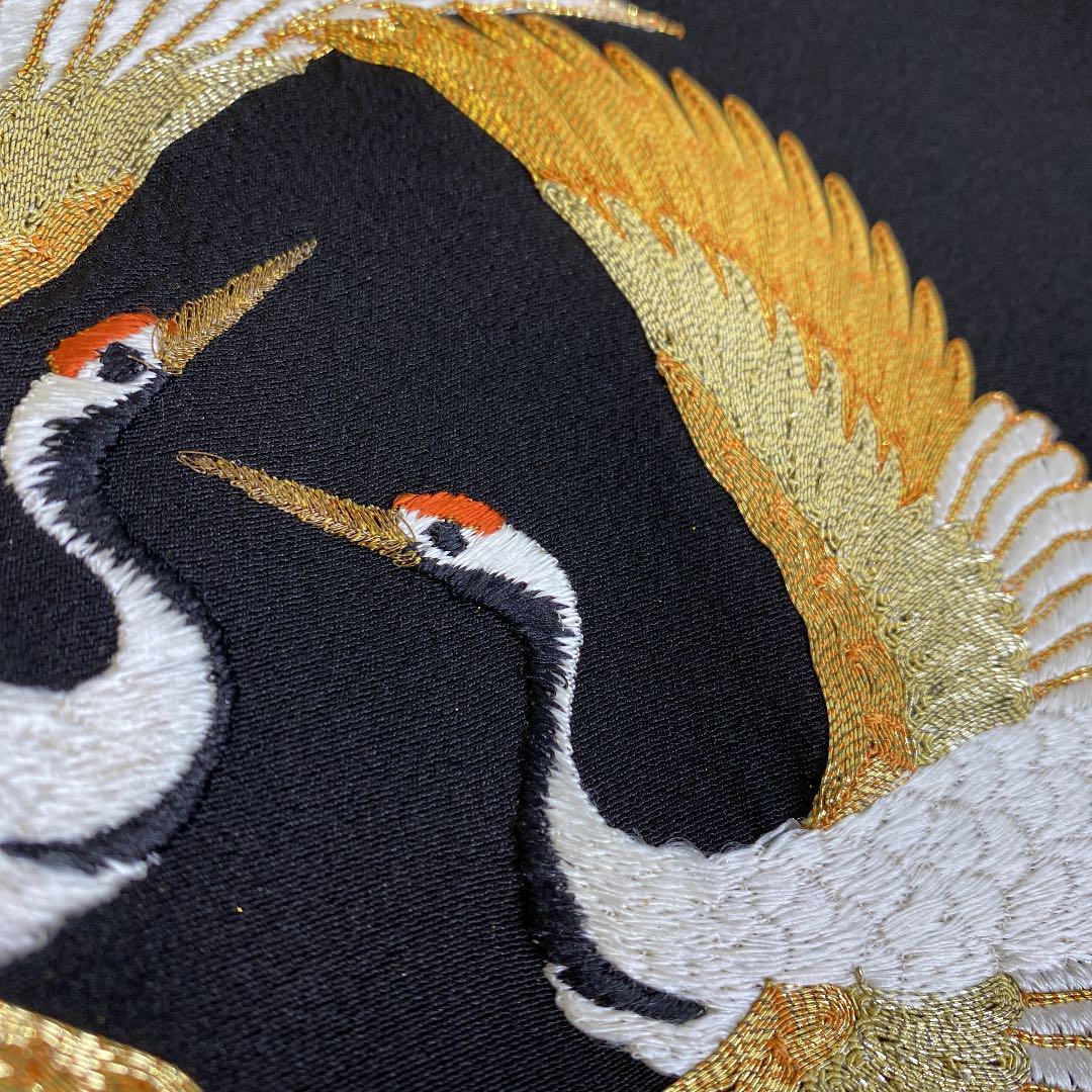 つシミ⇀ びんさま専用 着物 黒留袖 金駒刺繍 向かい鶴紋様 tJZcC-m15269928476 春 11028s 11452 ただきます