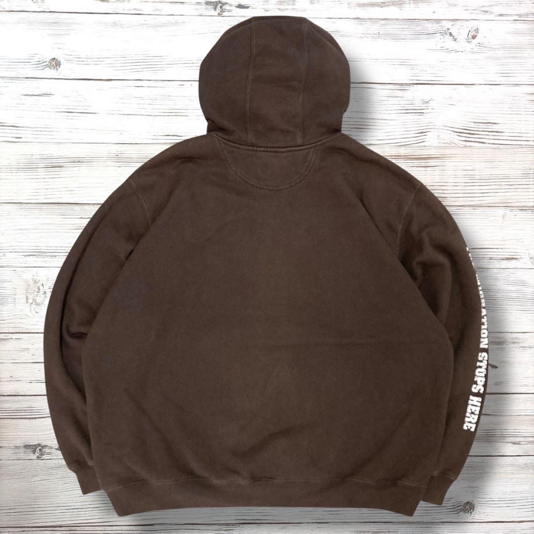 ぱる【726】希少00年代カーハートハーフジップアノラック刺繍ロゴドローコ Carhartt パーカー 刺繍ロゴ 茶 2XL 1120 - メルカリ