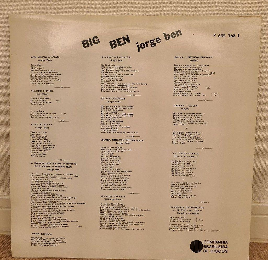 超激得限定SALE Jorge Ben Big ben LP IvEYb-m15270825993 特価安い