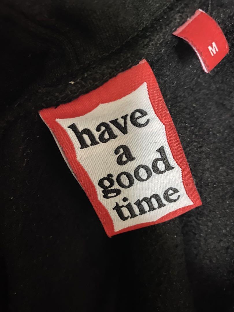 黒 フード付きパーカー have a good time