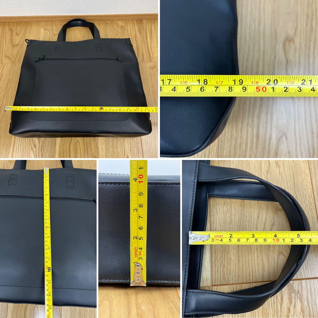 大容量 アルマーニエクスチェンジ ロゴ 型押し 2way ビジネス トート 黒