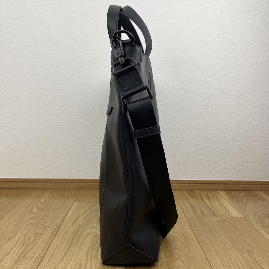 大容量 アルマーニエクスチェンジ ロゴ 型押し 2way ビジネス トート 黒