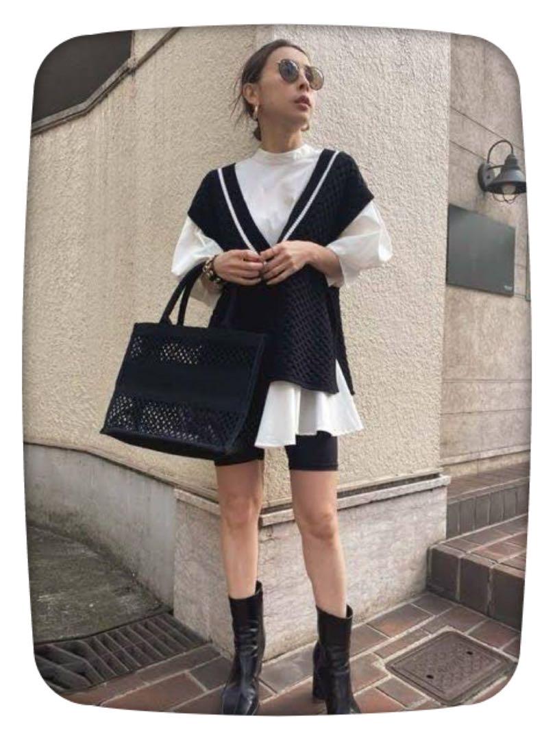 Ameri アメリ　FLARE SHIRT WITH VEST チルデンベスト